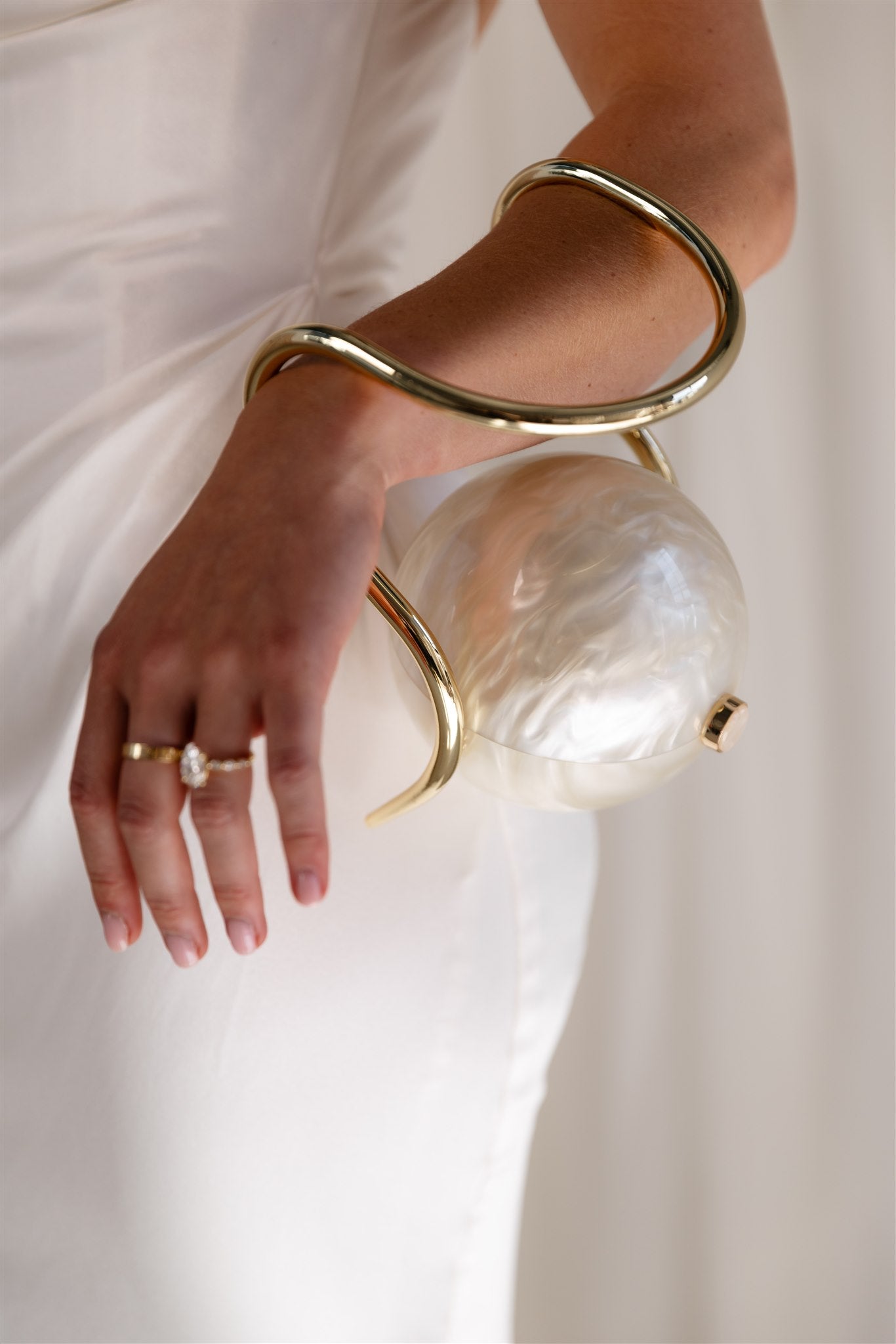 Cult Gaia Acrylic Metal Top Pearl Shaped Bag HIRE