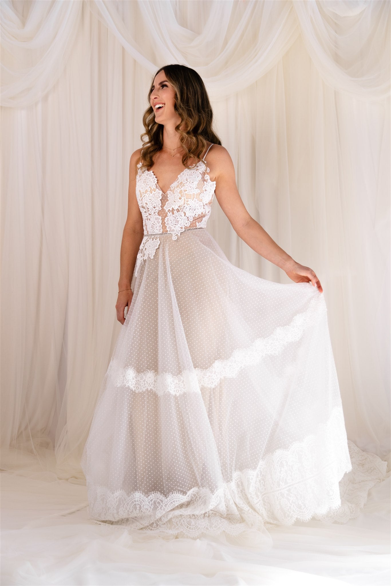 Wedding Societe Spot Tulle and Lace Gown RL23185