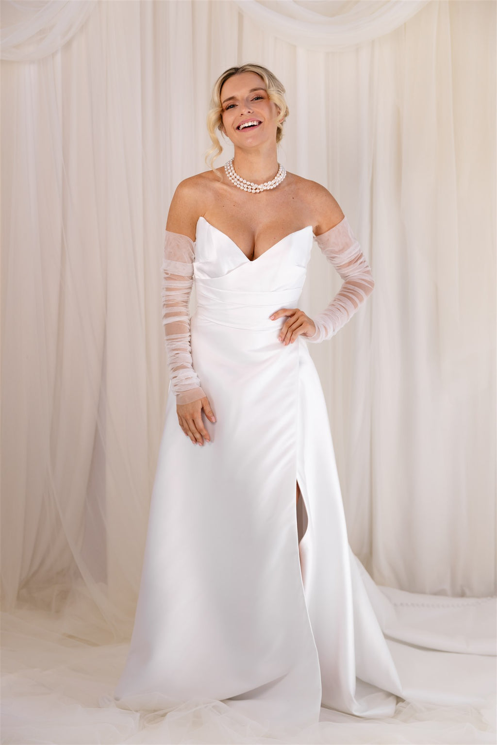 Elise Triple Row Pearl Chocker AND Pim Petite Pearl Earings SET - HIRE