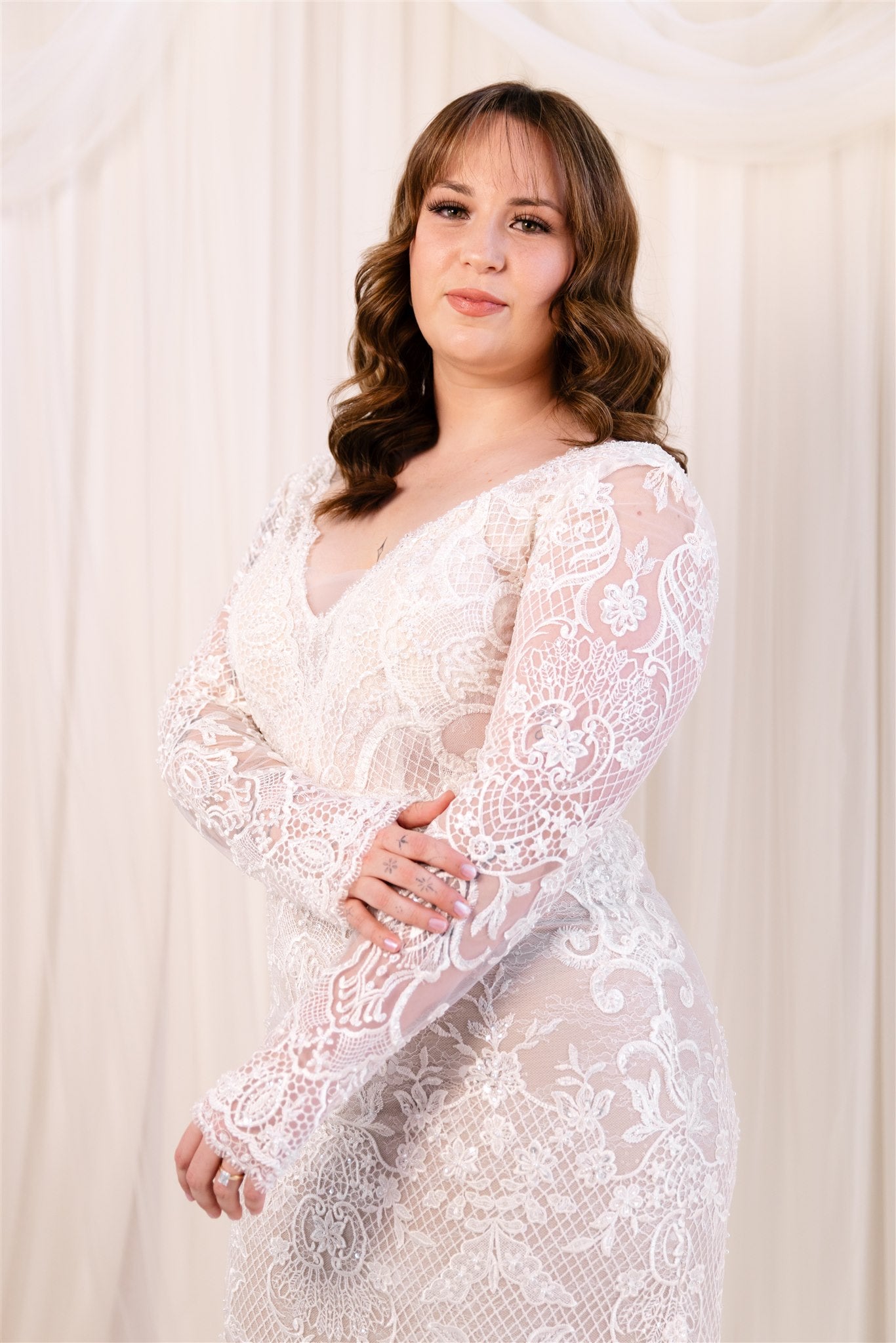 Zavana Long Sleeve Lace Gown