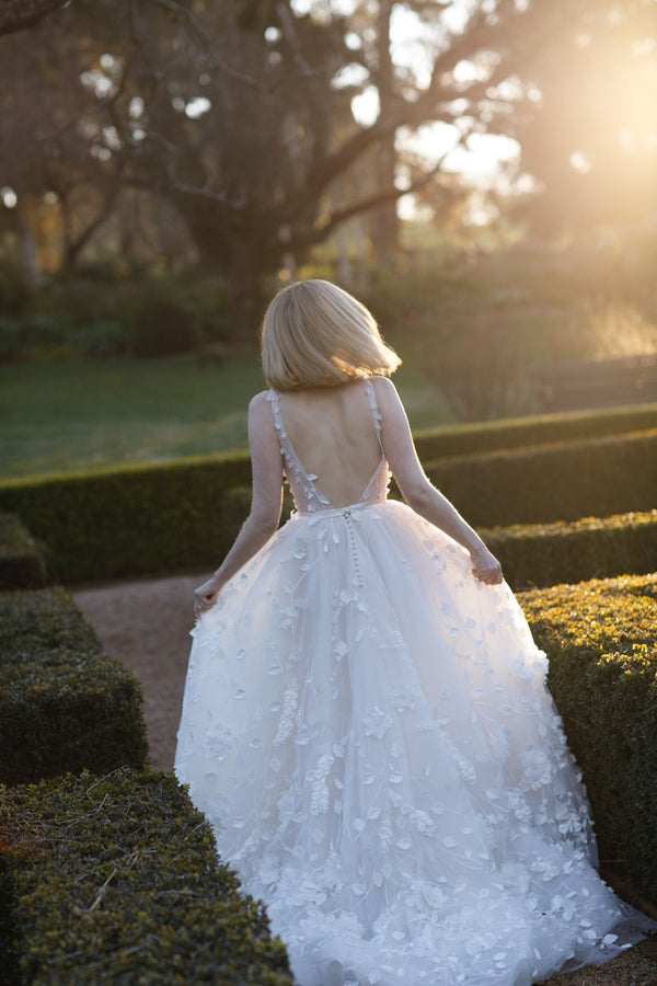 Pallas Couture Flower Tulle Gown