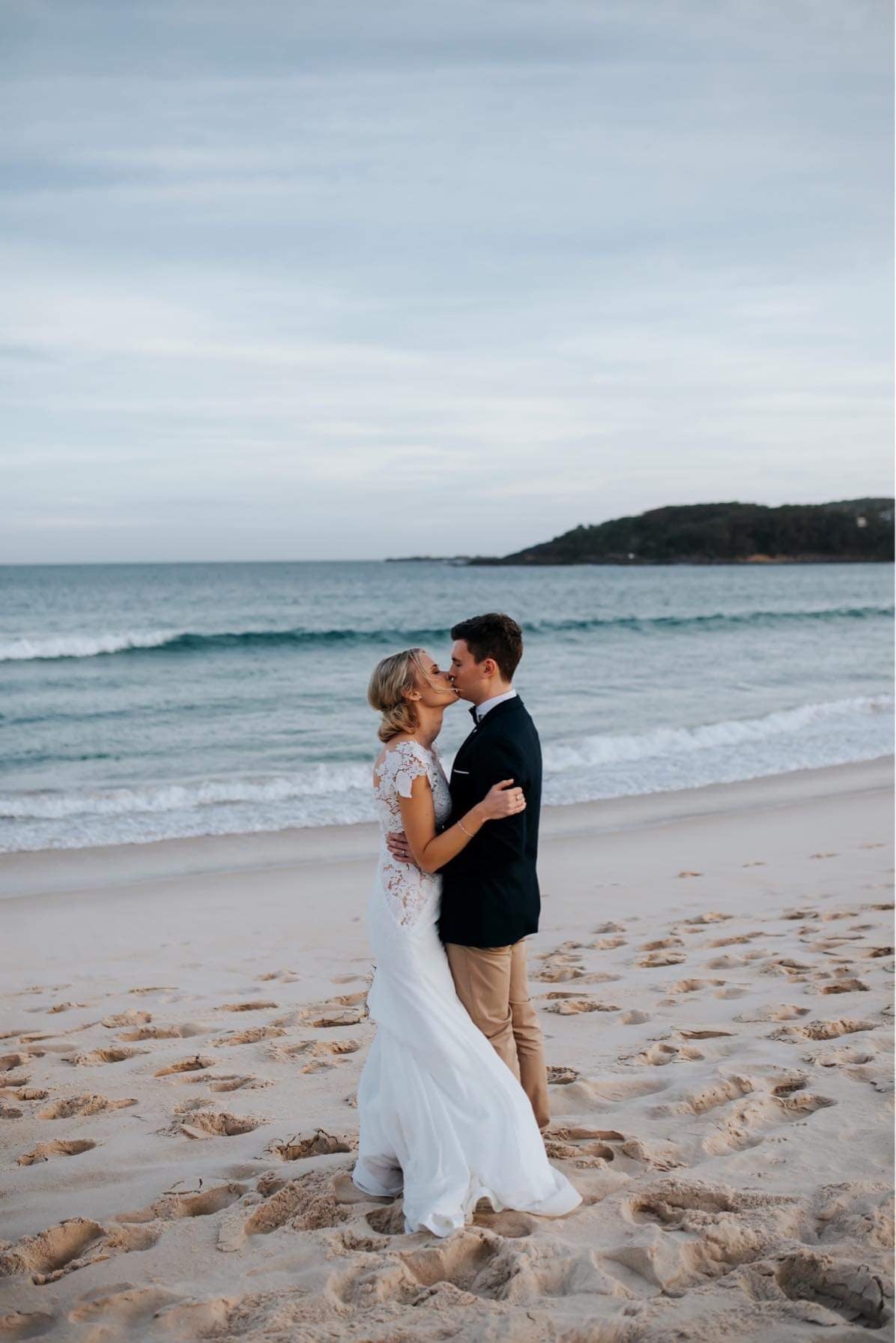 Round Neck Low Back Lace Crepe Gown RL23142