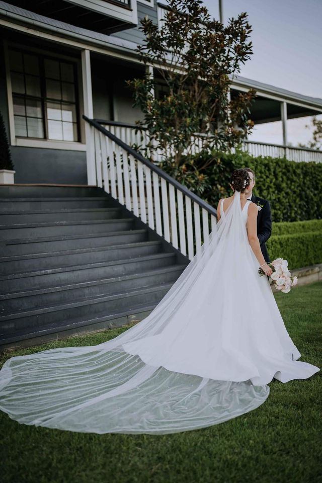 Guipurean V Neck Mikado Gown - RL23233