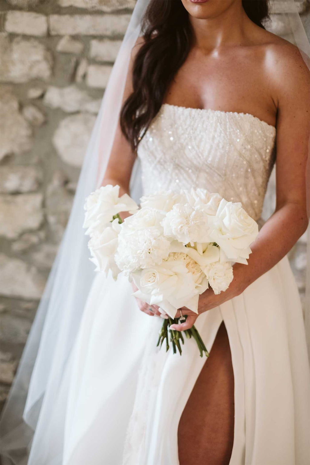 Custom Beaded Bodice and Organza Skirt Gown - RL24174