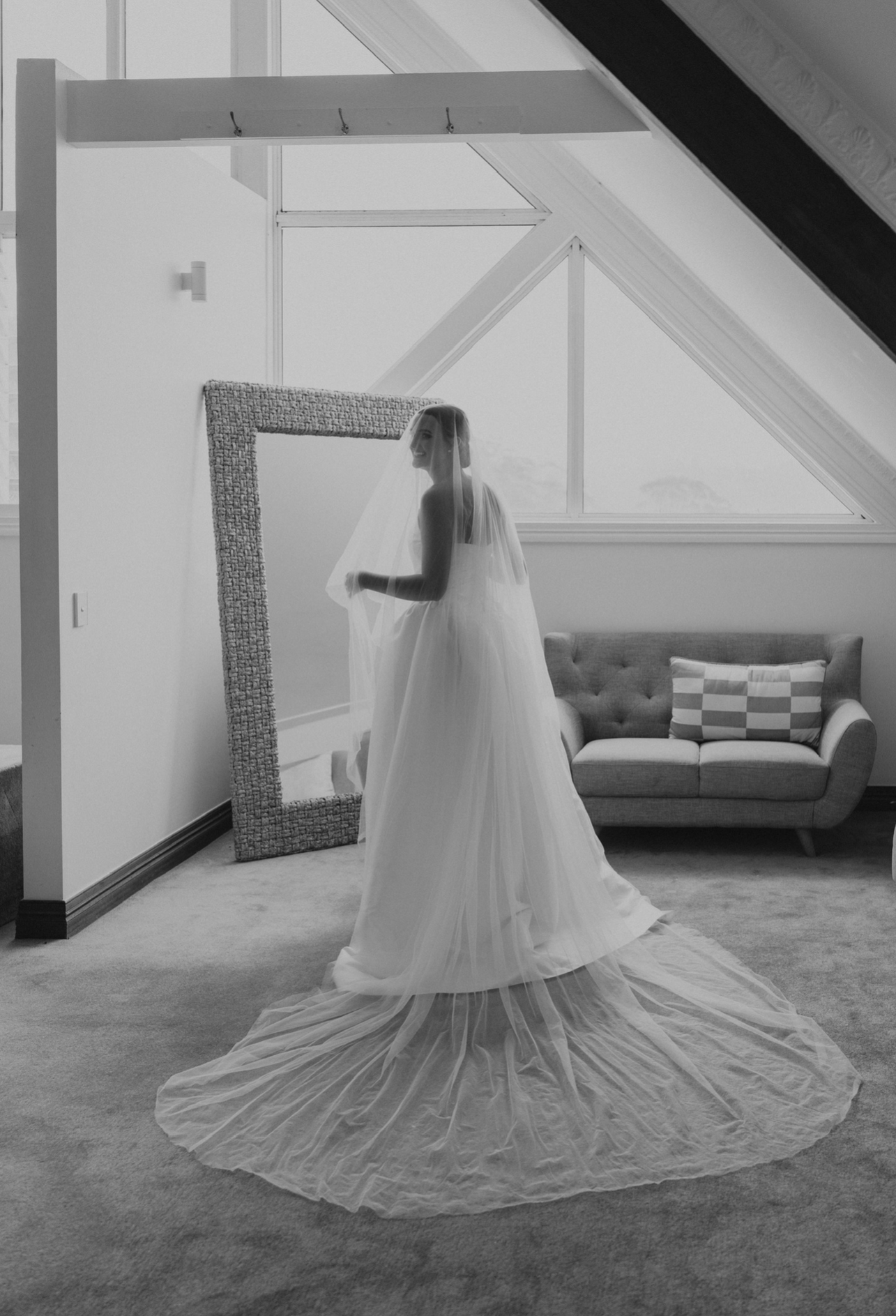 Satin Draped Drop Waist Custom Gown RL24352